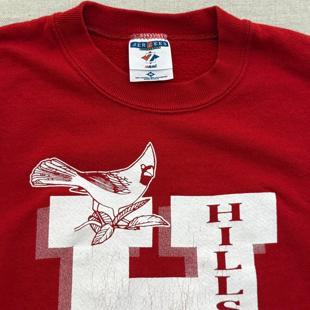 Vintage Jerzees Hillsboro Cardinal Red Sweatshirt Made in USA Size M